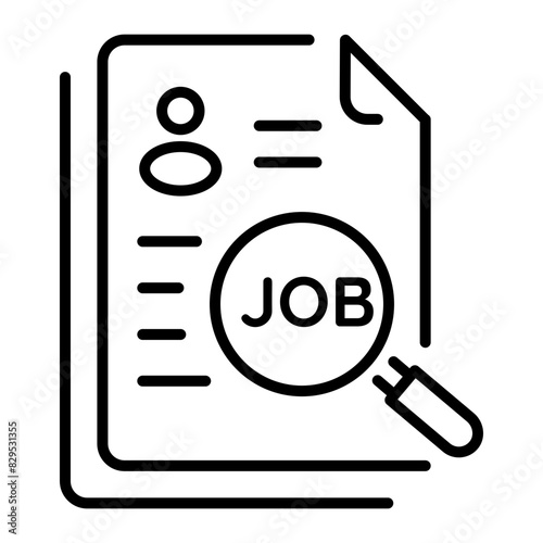 Easy to edit linear icon of finding job