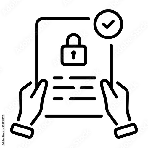Grab this linear icon of confidential agreement 