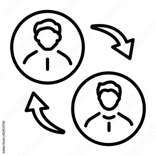 A well-designed linear icon of employee turnover 