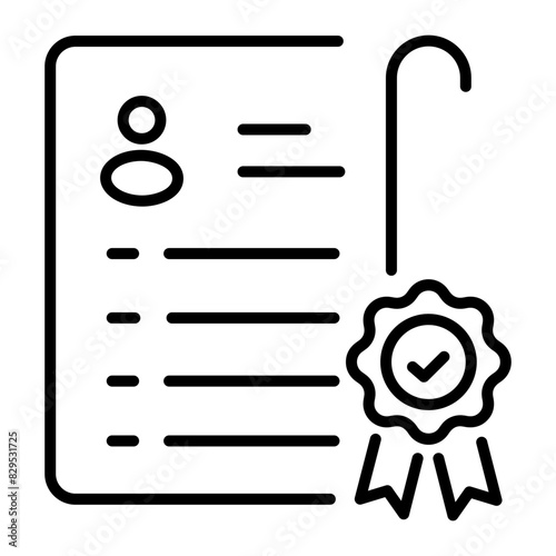Here’s a linear icon depicting employee qualification 