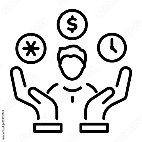 Latest line style icon depicting employee benefits 