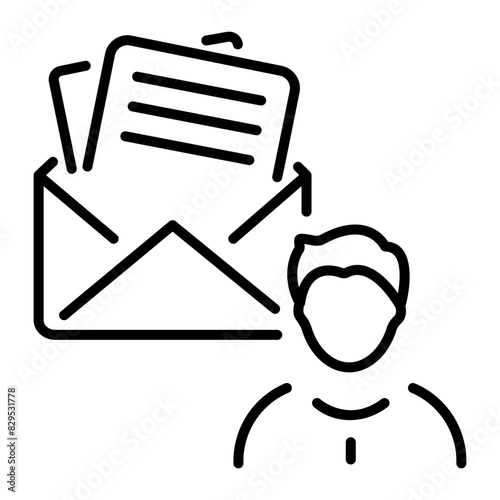 Grab this linear icon of offer letter 