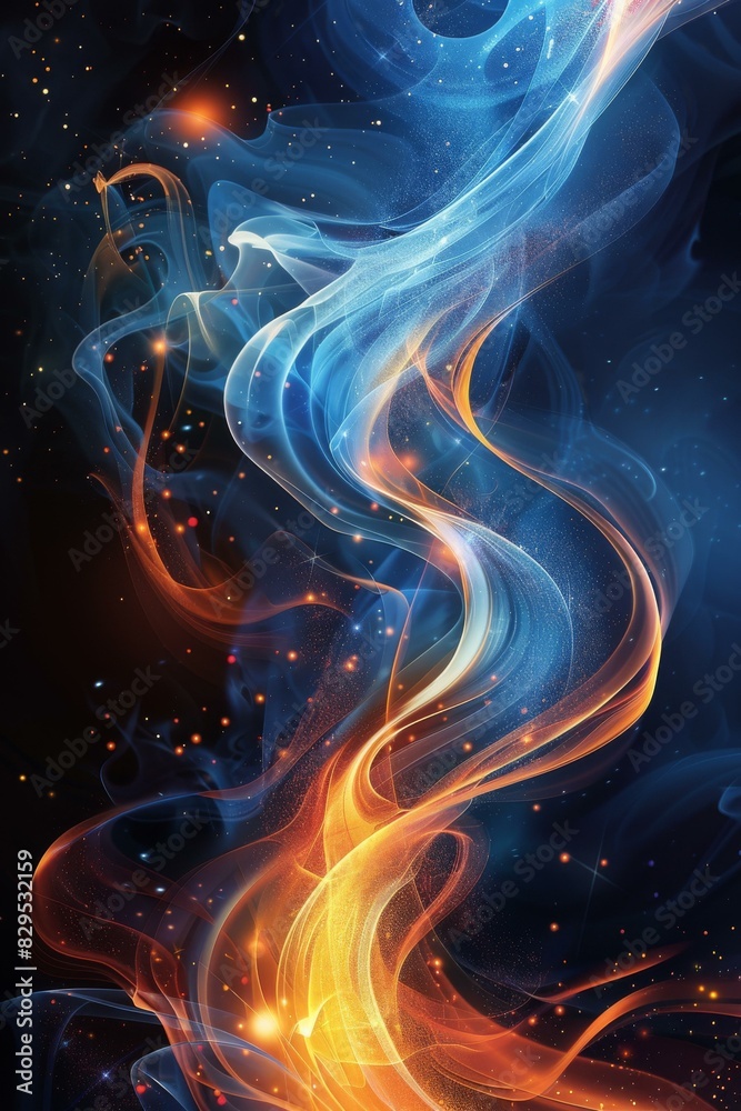 Fototapeta premium Dance of the Extremes: Fire and Ice