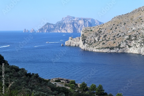 Obraz na płótnie Nerano - Scorcio di Capri dall'alto di Punta Penna w salonie