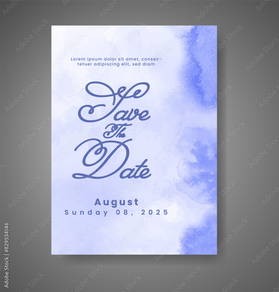 Wedding invitation with abstract watercolor background Wedding invitation with abstract watercolor background