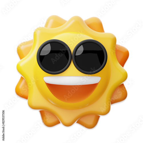 sun 3D illustration. hhot. sunshine. sunbeam photo