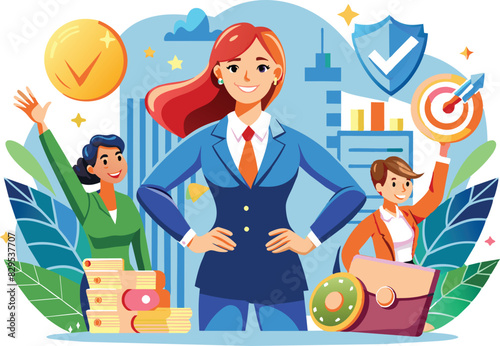 Increase sales and become a trusted advisor, flat illustration, vector illustration.