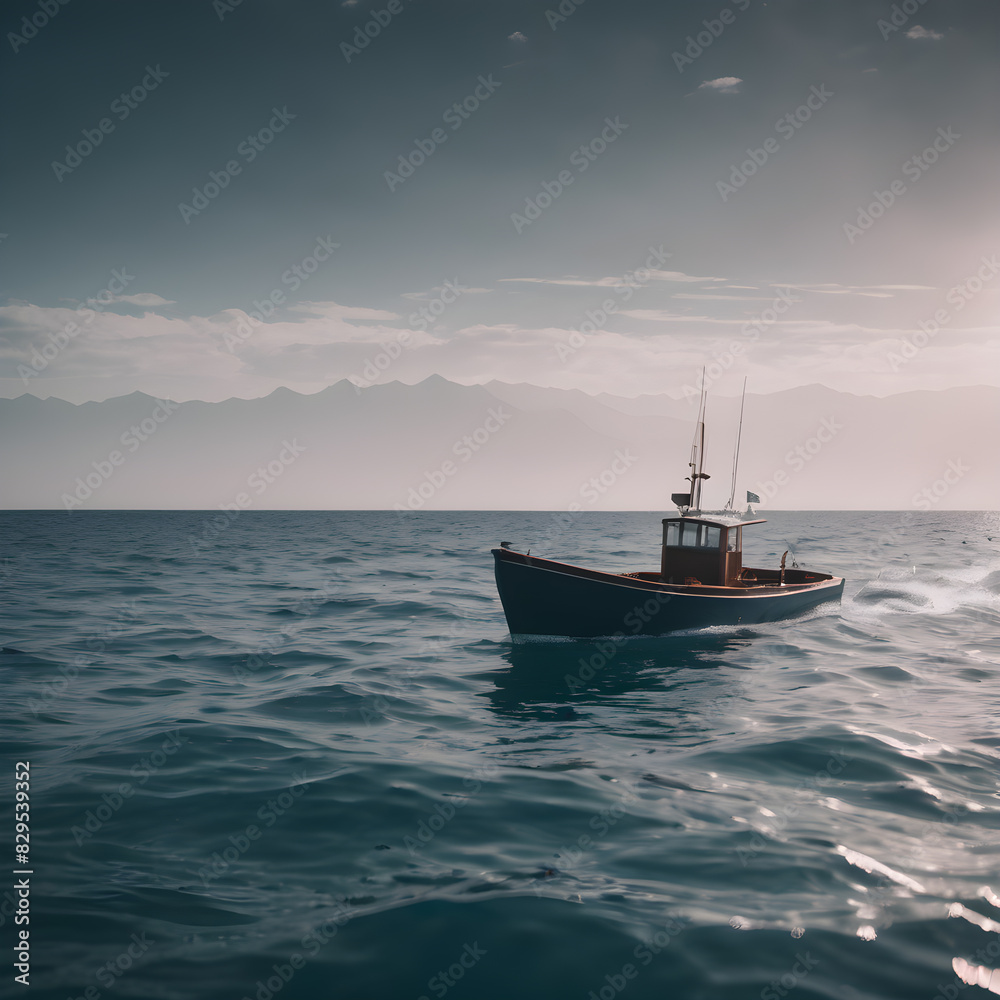 Fototapeta premium boat in the sea