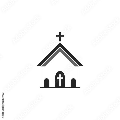 Churches trendy and modern  icon isolated on white background