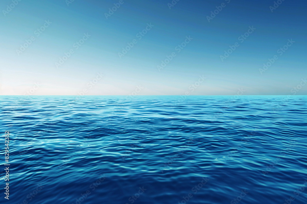 a blue ocean with a clear sky