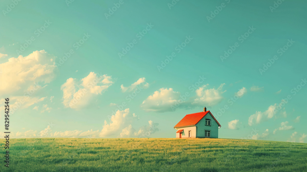 a house in a field a house in a field