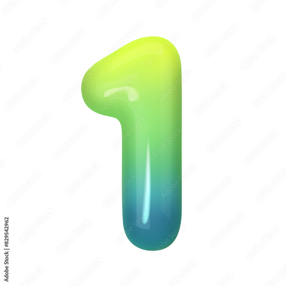 Stylish 3D number 1 with green-blue gradient. Modern, vibrant, and abstract. Perfect for digital art, graphic design, and creative projects. Vector illustration Stylish 3D number 1 with green-blue gradient. Modern, vibrant, and abstract. Perfect for digital art, graphic design, and creative projects. Vector illustration