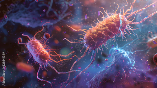 Colossal Bacteria Warriors Wage War on Microscopic Battlefield with Cilia and Flagella