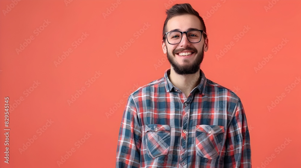 Vibrant Portrait of a Joyful Young Mentor Inspiring Growth on Colorful Backdrop Vibrant Portrait of a Joyful Young Mentor Inspiring Growth on Colorful Backdrop