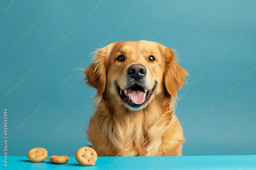 a dog looking at a cookie a dog looking at a cookie