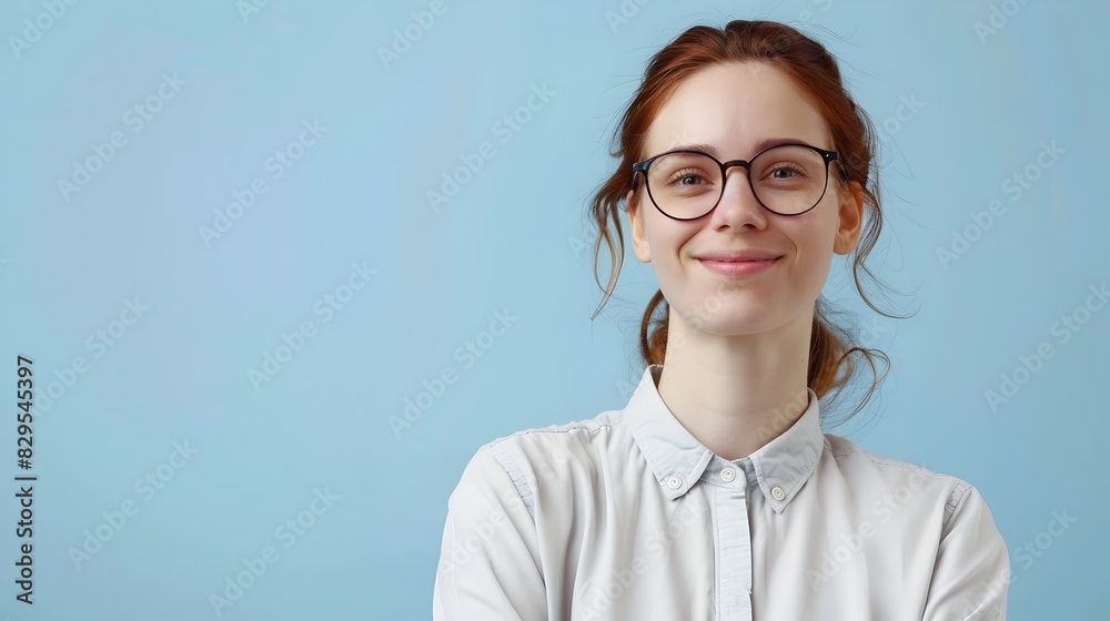 Vibrant Young Teacher Exuding Joy While Working on a Colorful Background Vibrant Young Teacher Exuding Joy While Working on a Colorful Background