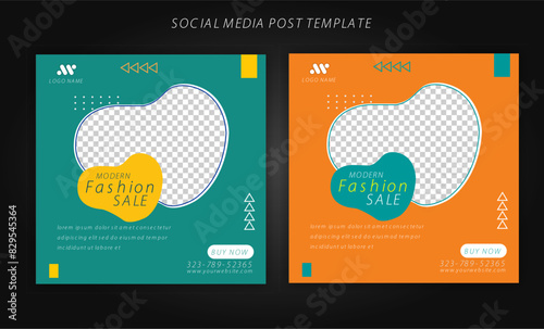 Flat design instagram posts fashion big Sale design template
