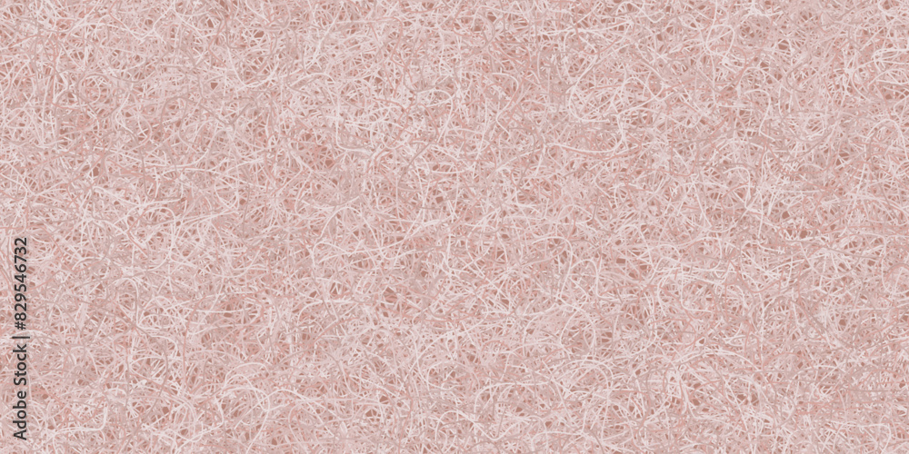 Fototapeta premium Soft pastel pink felted wool carpet made from tangled sheep hair as a seamless pattern. Cozy felt rug. Abstract vector bg with hairball texture.