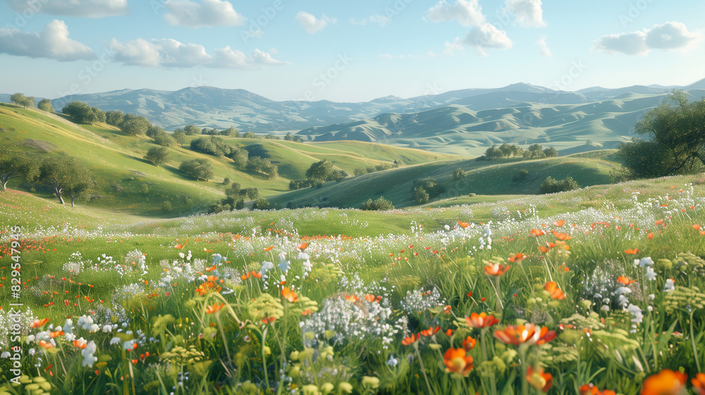 meadow with flowers meadow with flowers