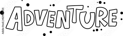 Adventure English letters handwritten design