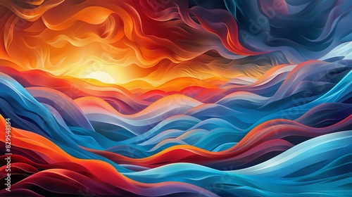 Sunset Waves Ocean Seascape