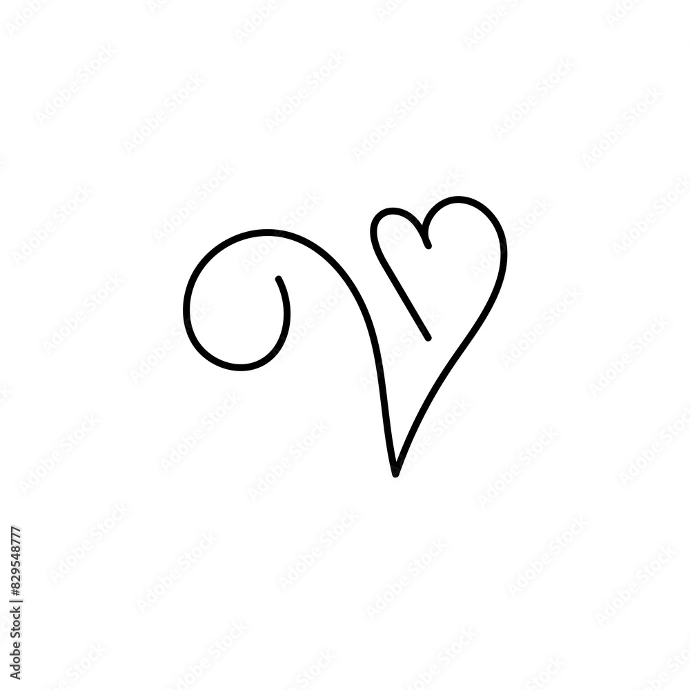 Line Heart Silhouettes for Valentine's Day Line Heart Silhouettes for Valentine's Day