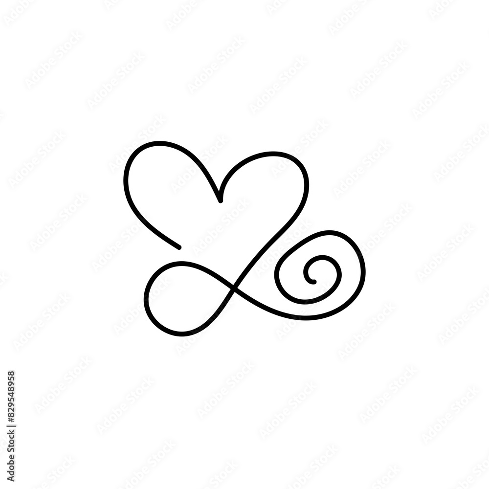 Line Heart Silhouettes for Valentine's Day Line Heart Silhouettes for Valentine's Day