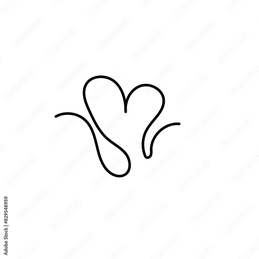 Line Heart Silhouettes for Valentine's Day Line Heart Silhouettes for Valentine's Day