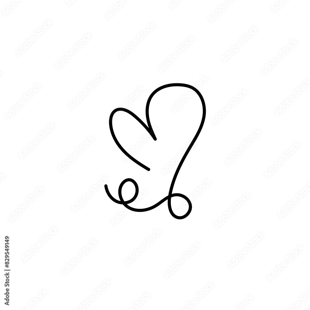 Line Heart Silhouettes for Valentine's Day