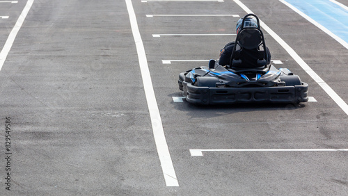 Fotografie Go kart racing track, Kart racers drive on the open track, Go Kart Race Track