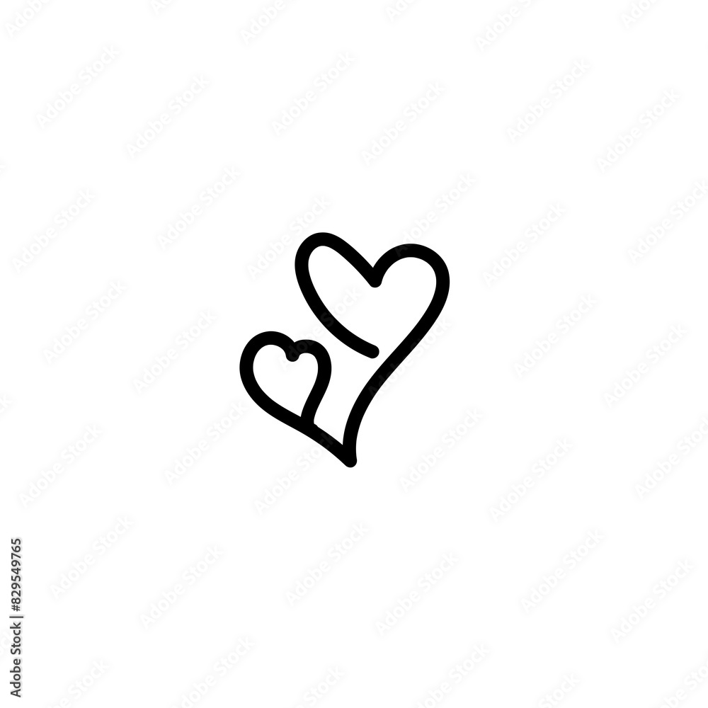 Line Heart Silhouettes for Valentine's Day Line Heart Silhouettes for Valentine's Day