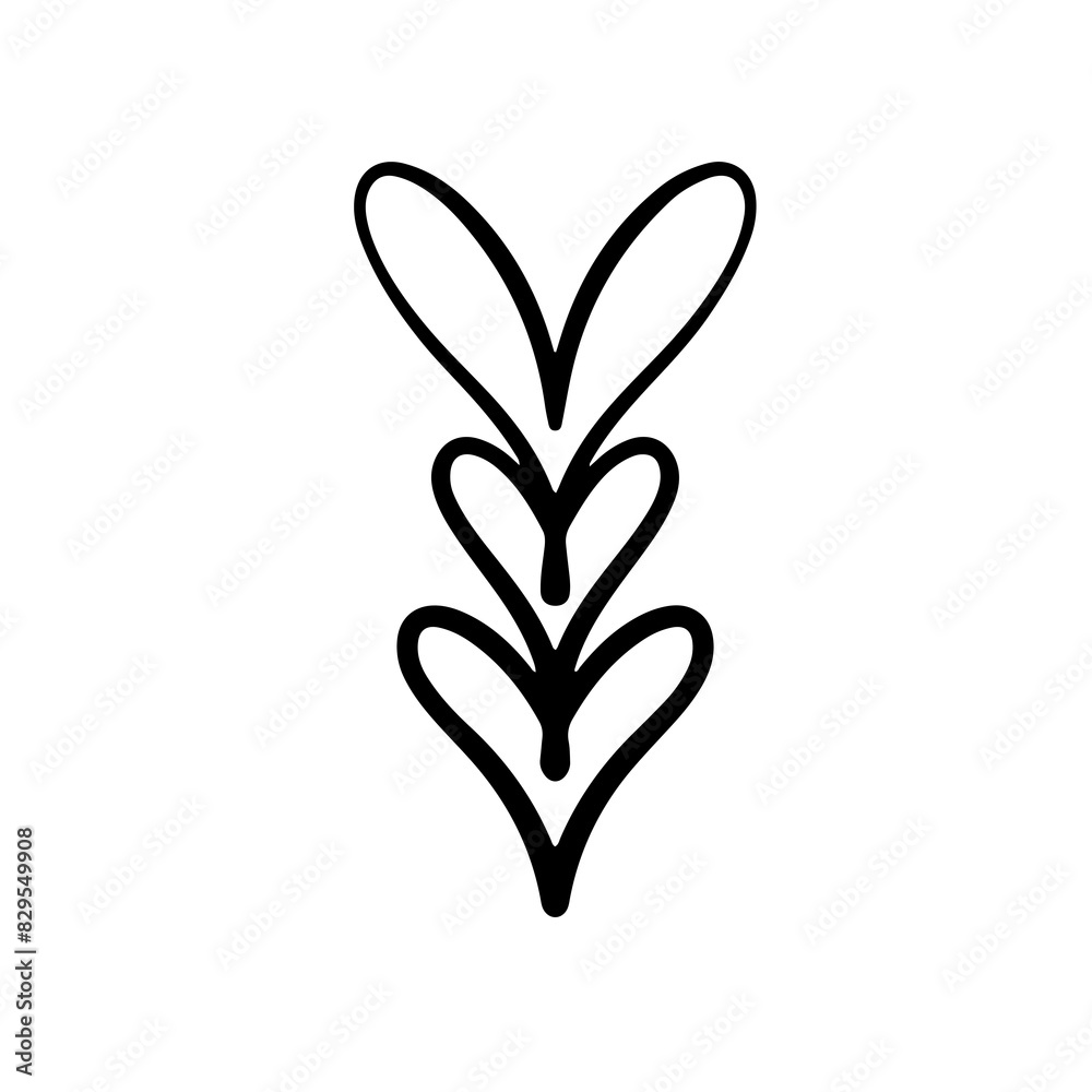 Line Heart Silhouettes for Valentine's Day Line Heart Silhouettes for Valentine's Day