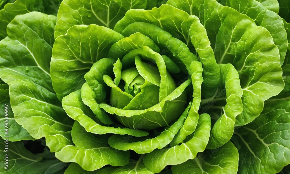 Close-up of a green lettuce head. Close-up of a green lettuce head.