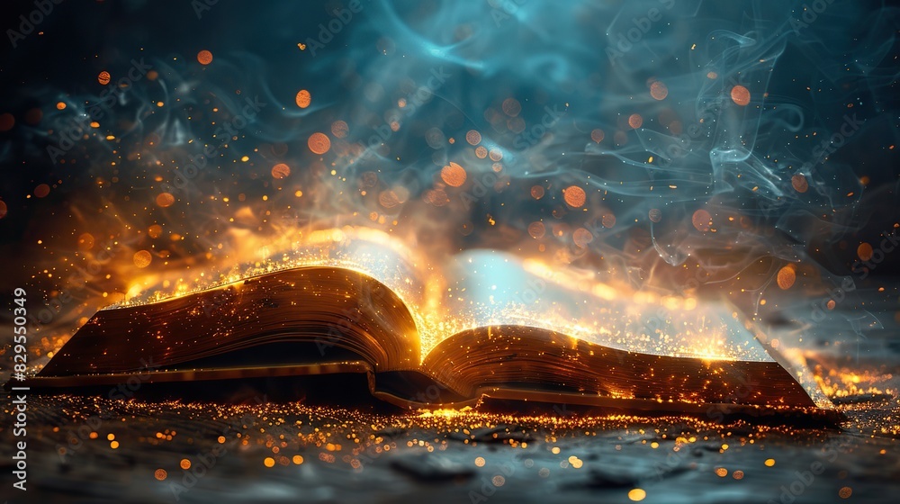 Obraz premium An abstract image of light emanating from an open book.