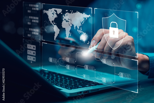 Cyber security and Security password login online concept  Hands typing and entering username and password of social media, logging in with smartphone to an online bank account, data protection hacker