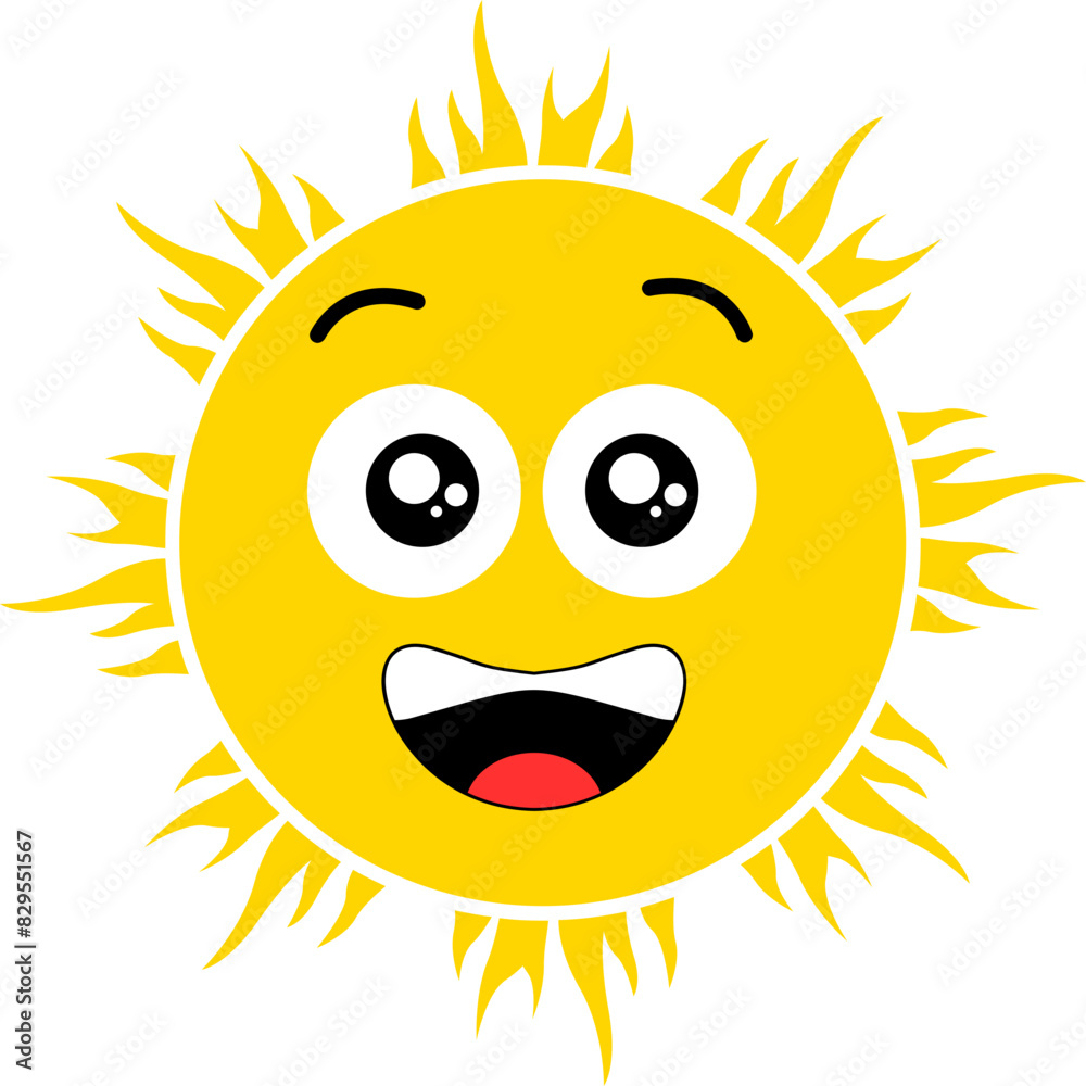Happy Sun Illustration Icon Logo Design