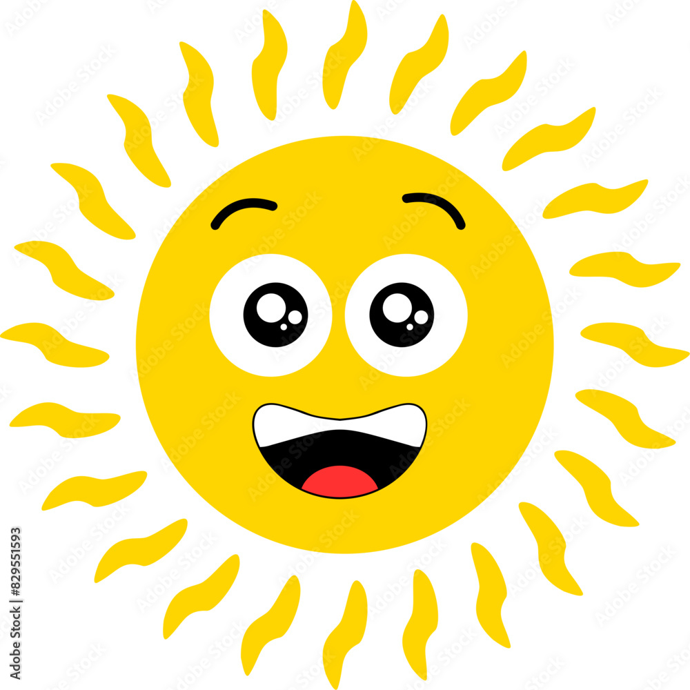 Happy Sun Illustration Icon Logo Design