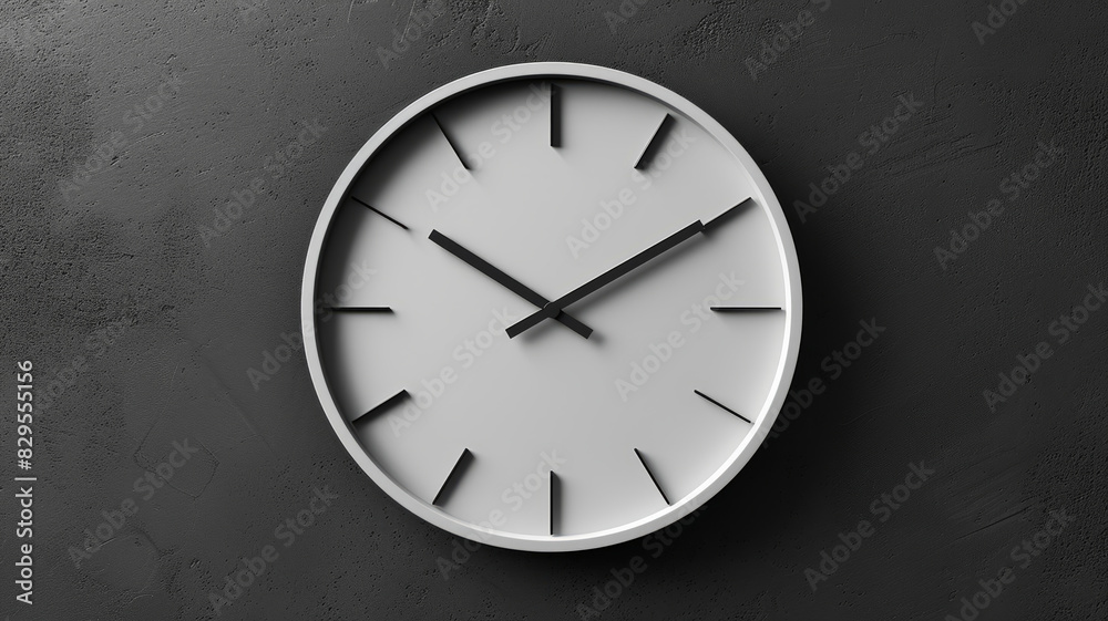 custom made wallpaper toronto digitalA minimalistic round wall clock against a dark background.