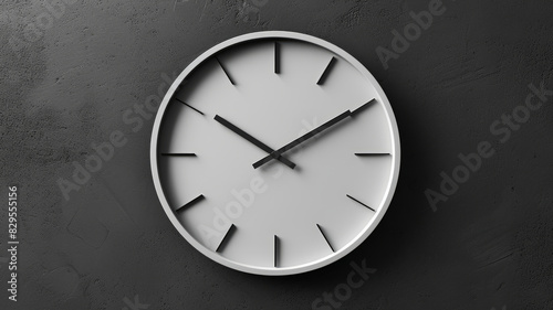 Wallpaper Mural A minimalistic round wall clock against a dark background. Torontodigital.ca