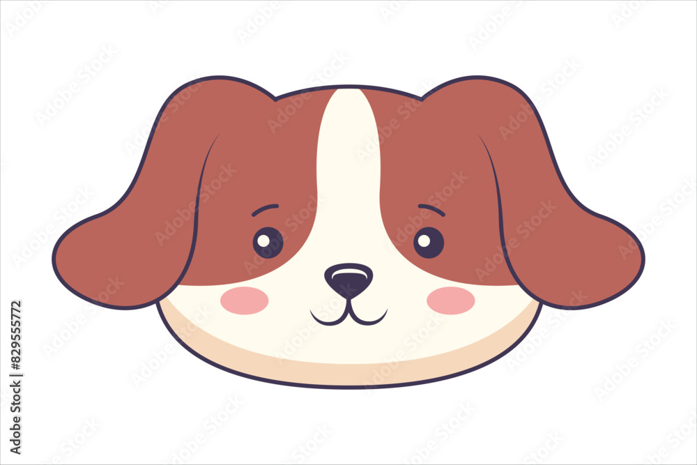 Cute Dog Flat Sticker Design