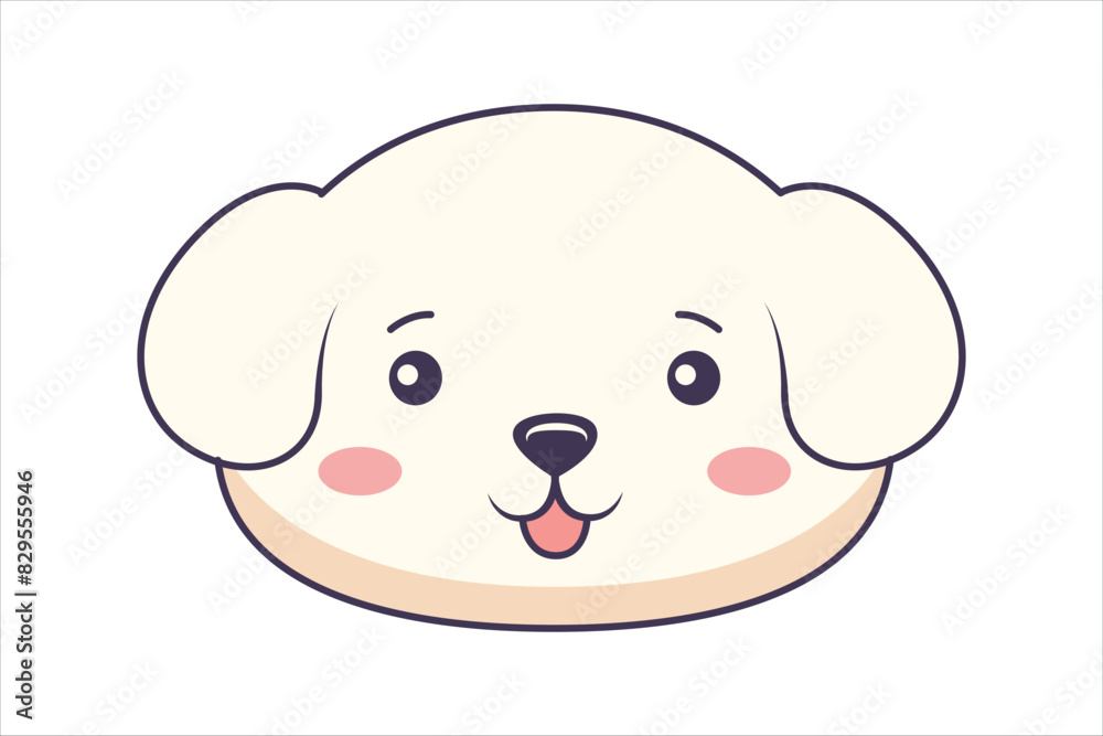 Cute Dog Flat Sticker Design Cute Dog Flat Sticker Design