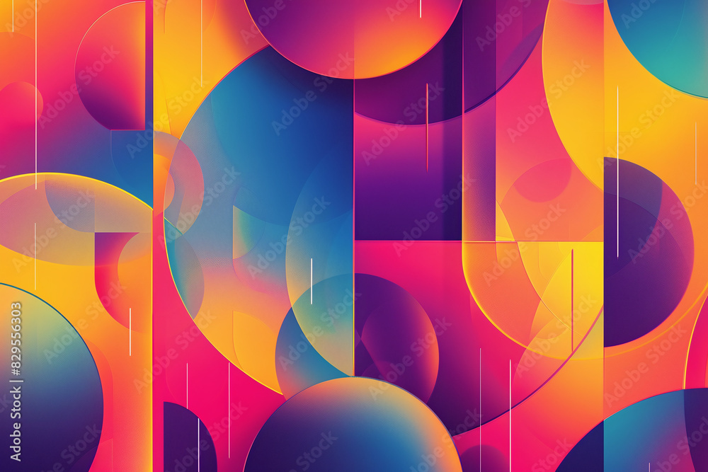 Vibrant Abstract Geometric Art with Gradient Colors and Overlapping Shapes Vibrant Abstract Geometric Art with Gradient Colors and Overlapping Shapes