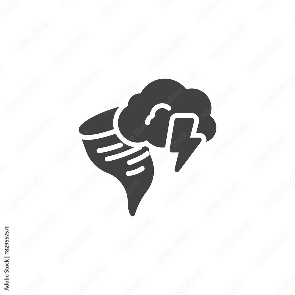 Tornado and thunderstorm vector icon Tornado and thunderstorm vector icon