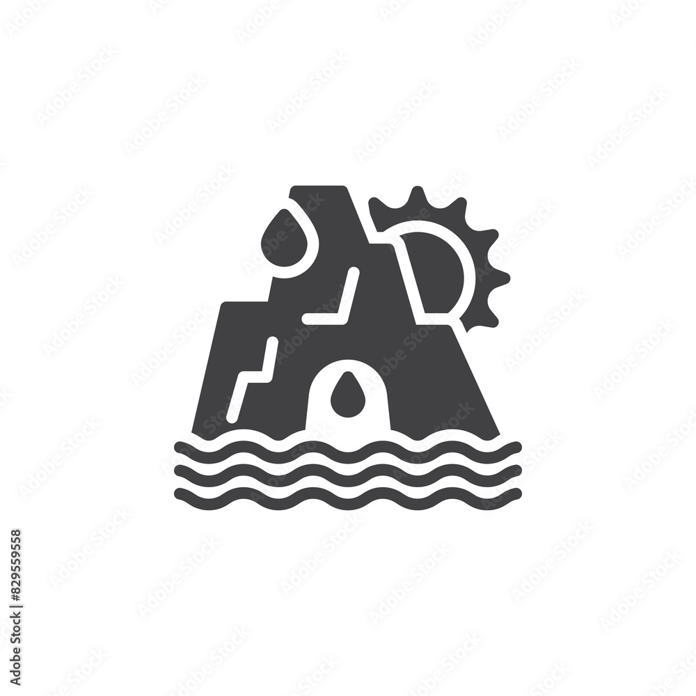 Polar glacier melting vector icon Polar glacier melting vector icon