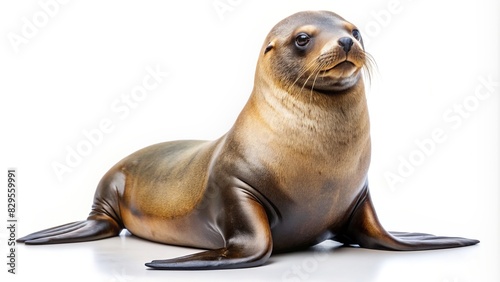 Sea lion isolated on white background © Woonsen