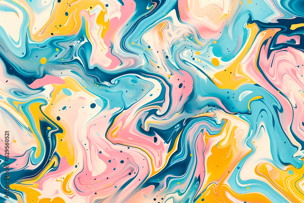 A vivid abstract combination of swirling colors creates a dynamic liquid marble pattern A vivid abstract combination of swirling colors creates a dynamic liquid marble pattern