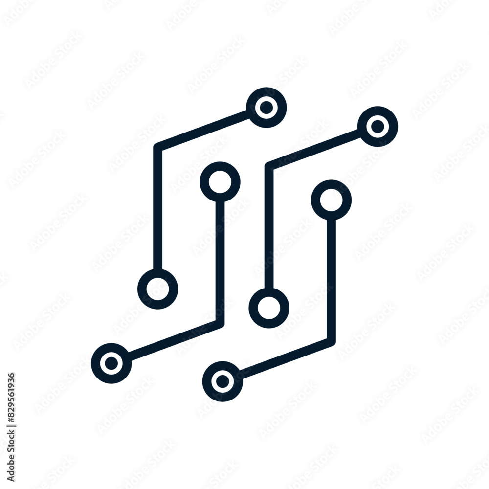 Circuit board, technology concept. Vector linear icon isolated on white background. Circuit board, technology concept. Vector linear icon isolated on white background.
