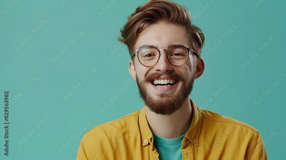Cheerful Young Counselor at Work Exuding Positivity and Guidance in a Colorful Setting Cheerful Young Counselor at Work Exuding Positivity and Guidance in a Colorful Setting
