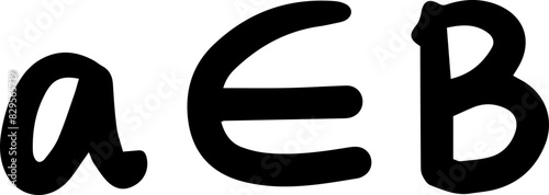 math set theory symbols handwritten