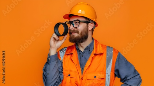 Enthusiastic Geologist Young Professional Working with Joy on Colorful Field Research